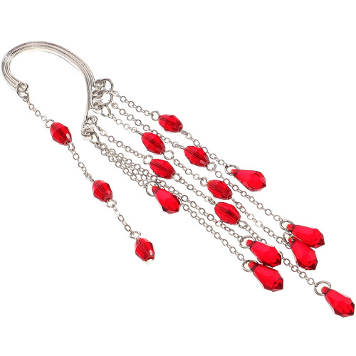 Σκουλαρίκι Weiwei Punk Tassel Ear Cuff Gothic Clip-on, κόκκινο δώρο 1