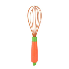 Fouet en silicone JWDX, fil d'acier inoxydable résistant à la chaleur, anti-rayures pour ustensiles de cuisine antiadhésifs, fouet à œufs ballon