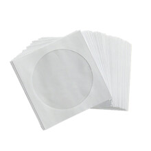 XINYTEC 100 stuks papieren enveloppen met transparante klep 8/12 cm Blu-ray dvd-hoesjes, beschermhoesjes, opbergdoos