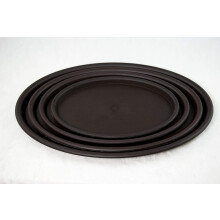 4Mix Ovale braune Kunststoff-Feuchtigkeits-/Auffangschale für Bonsai-Bäume und Zimmerpflanzen - 9", 10,75", 12,5" & 14" (1021-1024)