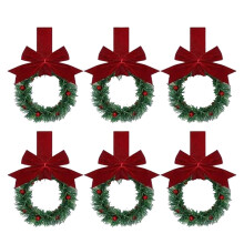 Conjunto de 6 Mini Guirlandas para Armário de Cozinha, Guirlandas de Natal Compatíveis com Decoração de Porta de Entrada, Janela, Cadeira e Parede