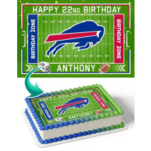 Cakecery Bills - Decorazione commestibile per torta - Striscione per torta di compleanno - 1/4 di foglio