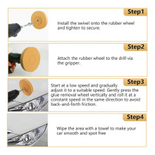 4 Pack Eraser Wheel Decal Remover Without Damaging Car Paint 4in Adhesive Rubber Wheel with Drill Adapter