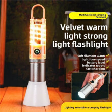 Taschenlampe Multifunktionale Dual-Lichtquelle mit Haken Wiederaufladbare Beleuchtung Zoom Wolframdraht Ambient Camping Licht