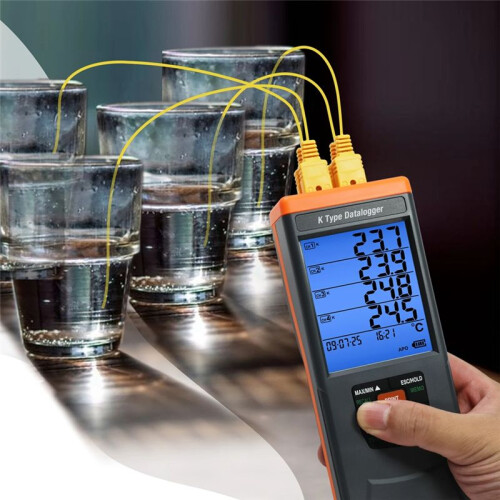 Digital K-Type Thermocouple Meter with 4 Channel Temperature Instrument GLP Secured 48K Records CSV Format 2