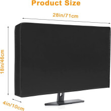 Copertura antipolvere impermeabile per monitor di computer, nera, a copertura totale antistatica per schermo LCD, in tessuto Oxford 420D, guscio