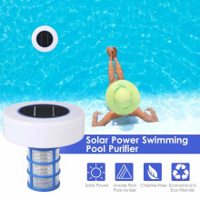 Ioniseur solaire YOTQUSKI pour piscine hors sol - Nettoyeur flottant automatique avec anode en cuivre longue durée, dites adieu au nettoyage manuel