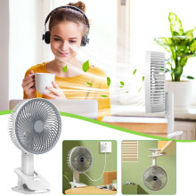 YOBOLK Mini Ventilator Draagbare Ventilator Mini USB Draagbare Clip Ventilator Stille Clip Ventilator Wandmontage Bureauventilator Handheld