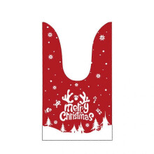 (Snow carnival) 100Pack Holiday Candy Gift Bags Cute Rabbit Long Ear Bags Cookie Plastic Bags Gift Bags for Candies Storage Pouch