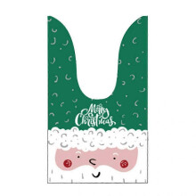 (Green Crayon Old Man) 100Pack Holiday Candy Gift Bags Cute Rabbit Long Ear Bags Cookie Plastic Bags Gift Bags for Candies Storage Pouch