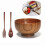 Conjunto de saladeira de madeira LNGOOR com colher e garfo. 1
