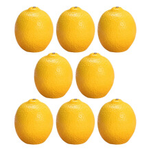 Frutas artificiales en miniatura, imitación de limón, decoración de cocina, resina fotográfica, 8 piezas