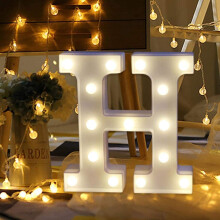 Soilse Aibítre Marquee LED, 26 phíosa - Solas Oíche faoi Chumhacht Ceallraí le haghaidh Bainise, Breithlá, Cóisire, Baile, Maisiú Beáir - Ag