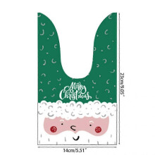 (Old man with red crayon) 100Pack Holiday Candy Gift Bags Cute Rabbit Long Ear Bags Cookie Plastic Bags Gift Bags for Candies Storage Pouch