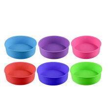 Moule à gâteau rond en silicone de 15 cm (6 pouces), antiadhésif, couleur aléatoire