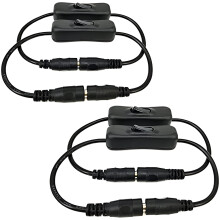 Lot de 4 interrupteurs en ligne DC12V, câble d'extension d'alimentation basse tension manuel 5,5 mm x 2,1 mm pour rubans LED 5050, 3528, 2835,