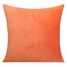 Housse de coussin décorative Flxxie en velours ultra doux et moelleux, coloris uni, style européen simple, 61 x 61 cm, orange. 1 pièce.