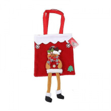 3 Pieces Christmas Non-woven Bags Santa Claus Suit Prints Gift Bags Holiday Present Party Bag Non Woven Treat Bag