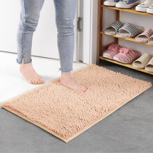 Tapis de bain/douche en chenille extra doux et moelleux, antidérapant, couleur camel
