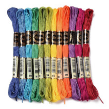 set da 12 matassine, 12 colori, filo da ricamo in poliestere a 6 capi, colore arcobaleno, colori misti, 0,5 mm, 8,75 iarde (8 m)/matassina, 12