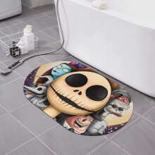 Tapis de bain L'Étrange Noël de Monsieur Jack, en caoutchouc antidérapant, séchage rapide, ultra-absorbant, compatible avec la baignoire, tapis