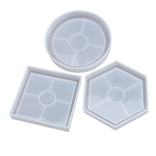 WINDLAND3Shapes Handgemaakte Ronde Vierkante Onderzetter Harsmal Theeonderzetter Dienblad Onderzetter Epoxyhars Siliconen Gietvormen Kunst- en