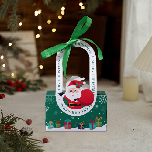 Christmas candy packaging box with bow ribbon 1 piece 1