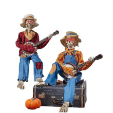 (Yellow) Funny Animated Dueling Banjo Skeletons, Halloween Musical Skeletons