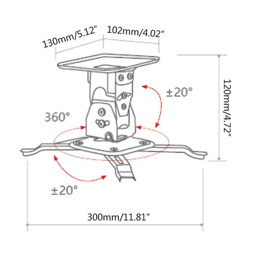 Universal Projector Mount Extendable Adjustable Tilt Dlp Lcd Ceiling Bracket 1