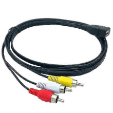 1.5M Usb A Female To 3 Rca Phono Av Cable Lead Pc Tv Aux Audio Video Adapter