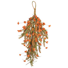 Couronne de porte d'entrée XIUH, imitation maison, lot de 2,5 pouces, pour décorations d'automne et de Noël (orange)