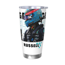 Gobelet isotherme George Russell de 590 ml (20 oz), en acier inoxydable, avec couvercle, idéal pour les voyages et les activités de plein air.