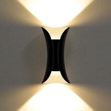 Applique murale LED moderne et créative 10 W, étanche IP65, en aluminium, pour intérieur et extérieur, 3000 K, noire