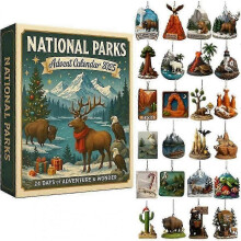 (Park Deer) 2025 Christmas Advent Calendars Decoration Acrylic non-3D Full style A