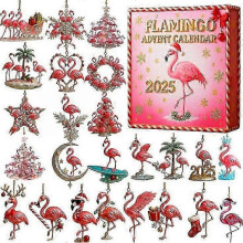 (Flamingo Blind Boxes) 2025 Christmas Advent Calendars Decoration Acrylic non-3D Full style A