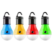 Lot de 4 lampes LED suspendues pour tente, ampoules de secours à piles pour camping/randonnée/pêche/ouragan/tempête/panne de courant