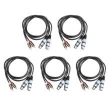 5X Hifi Audio Cable 2 Rca Male to Xlr 3 Pin Female Mixing Console Amplifier Dual Xlr to Dual Rca Shileded Cable 1.5M