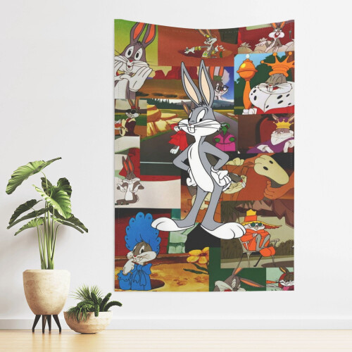 Gobeläng med Bugs Bunny för män, pojkars sovrum vardagsrum studentrum väggdekor 2