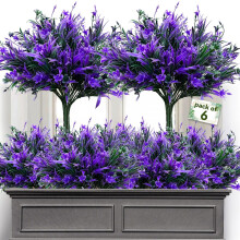 Fleurs artificielles d'extérieur, 16 bouquets de fausses fleurs en soie résistantes aux UV pour jardinières et pots de fenêtre (couleurs