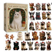 (Cat) Perfect Christmas 2025 - Cat Lovers Advent Calendar Christmas Tree Decoration Acrylic Pendant