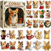(Corgi) Perfect Christmas 2025 - Cat Lovers Advent Calendar Christmas Tree Decoration Acrylic Pendant