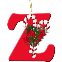 Mikhai Liquidation 1 pièce Étiquettes décoratives en forme de lettre Z pour Noël, 7,9 cm, pour décoration de fête