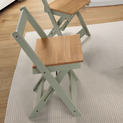 Seconique 2 Pack Folding Dining Chairs with High Back Green 2