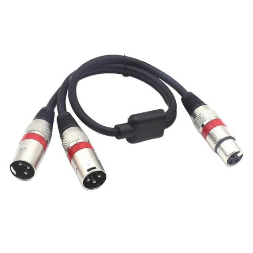 3-Pin XLR Microphone Splitter Y-Adapter Extension Cable