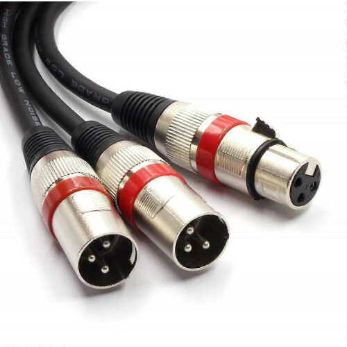 3-Pin XLR Microphone Splitter Y-Adapter Extension Cable 1