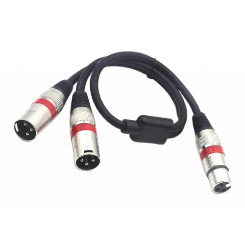 3-Pin XLR Microphone Splitter Y-Adapter Extension Cable 2