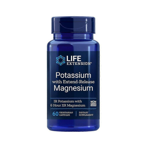 Life Extension Potassium with Extend-Release Magnesium Vegicaps 60 1