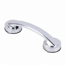 (Silver) Bathroom Safety Grip Handle with Dual Locking Suction Cups for Shower and Bathtub Support Bar