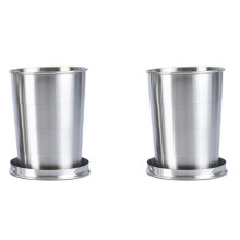 2X Tragbarer, Faltbarer Becher für Outdoor-Reisen, Teleskopbecher, Tragbarer, Faltbarer Wasserbecher Aus Edelstahl für Den Außenbereich, 250 Ml