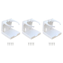 3X ABS Kunststoff Einstellbarer Klapp Becher Getränke Dose Flaschen Halter Stand Halterung für Auto Auto Boot LKW RV Van Angel Box (Weiß)
